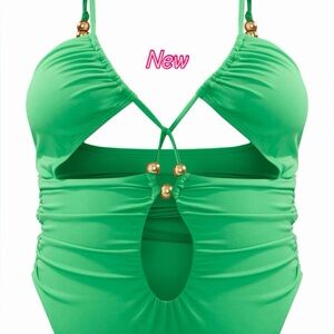 PrettyLittleThing Green One Piece Swimsuit